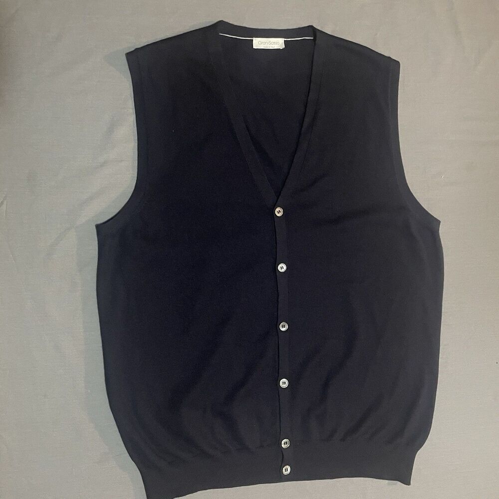 Gran Sasso Knitted Waistcoat Gilet Vest, Size 58 (XL-XXL)